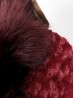 Premium Faux Fur Cape with Rose Imprints & Sleeves